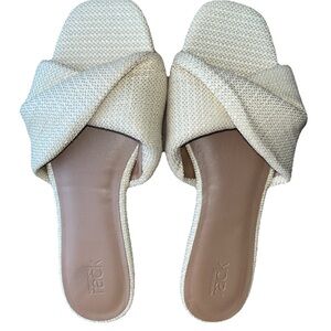 NWOT Nordstrom Rack Cerise Faux Leather Weave Slide Sandal Women's Size 10M